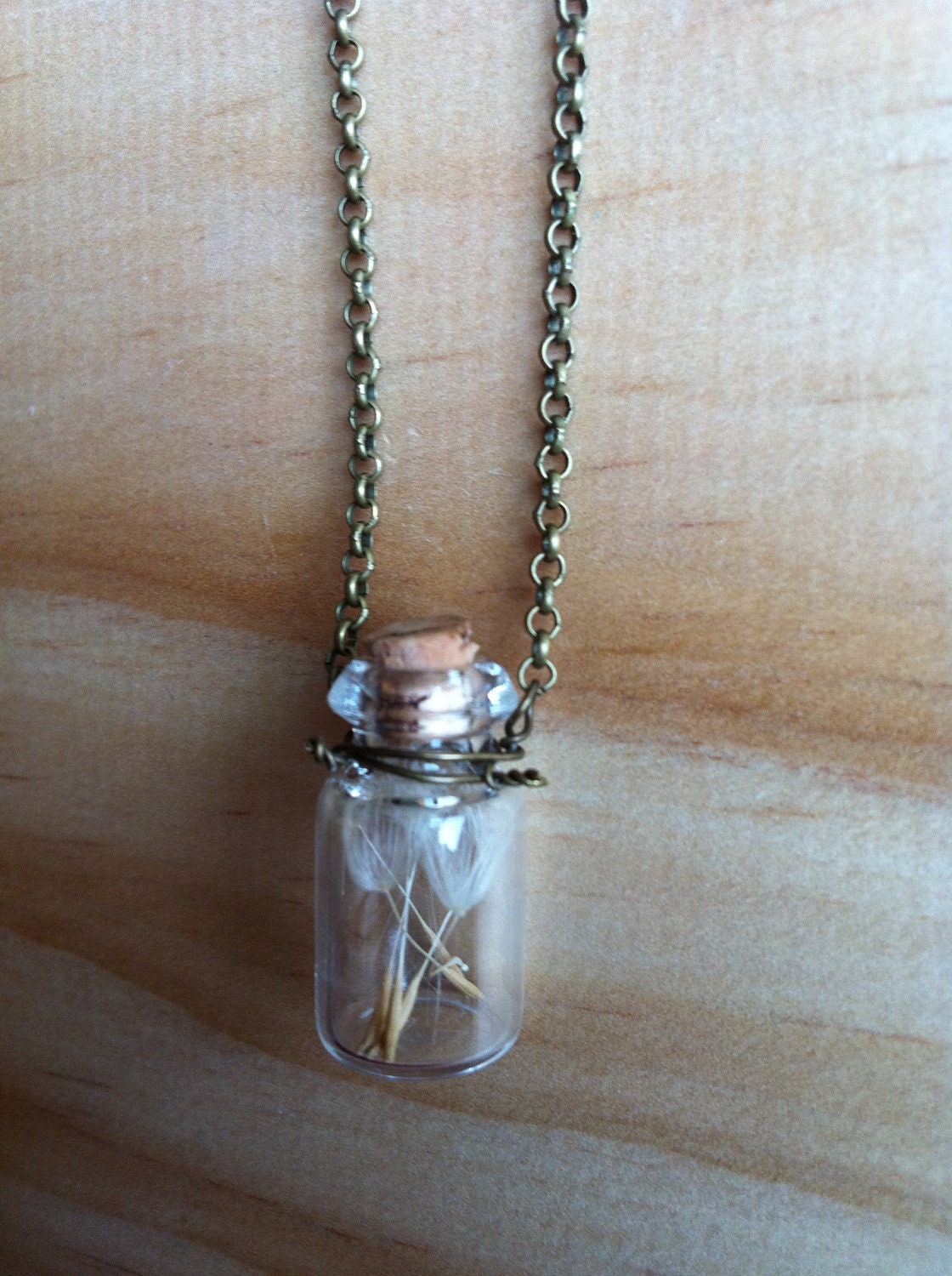 Items similar to Dandelion "Wish" in a Bottle Necklace on Etsy