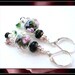 SHADED GARDEN- Glass Beaded Leverback Earrings- Lampwork Floral Beads with Amethyst, Pink, and Green Swarovski Crystals- For Sensitive Ears