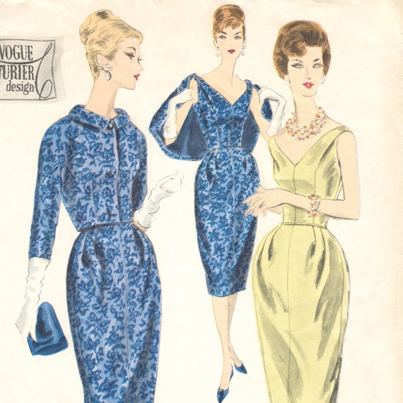 Detail of 1950s Vogue Couturier pattern, Vogue 199