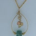 Fluorite Bead Pendant w/ 10K Black Hills Gold Accent /14K Goldfilled Wire Wrapped Jewelry