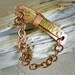 Hammered Copper and Brass Riveted Metal Jewelry Bracelet with Round Link Chain