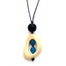 Resin Nursing Necklace/Breastfeeding Necklace - Non Toxic 'Twiddle Buster' Pendant - Cream, Blue and Black