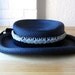 Navy sailor hat . 1940s vintage hat . 40s hat . velvet trim