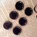 Vintage Black Button Set of Six Coat Buttons