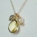 Bridal jewelry - GOLD filled Necklace - Leaf - yellow LEMON Glass - Pearl - gold leaf -