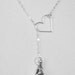 Eiffel Tower Necklace - I LOVE PARIS - France - Sterling Silver Pendant - Lariat - Forever Jewelry -