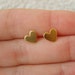 Lovely little hearts gold studs earrings, handmade (gold plated 24K), gold hearts stud earrings