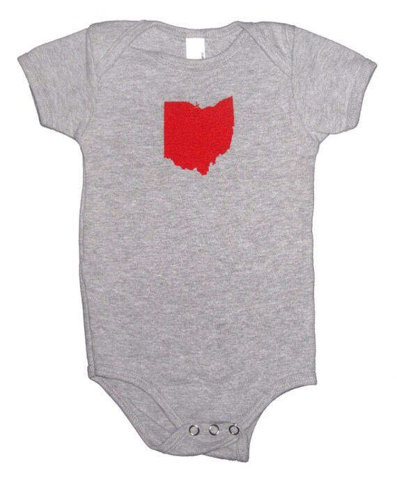 American Apparel Baby Onesies Ohio State on Heather Grey