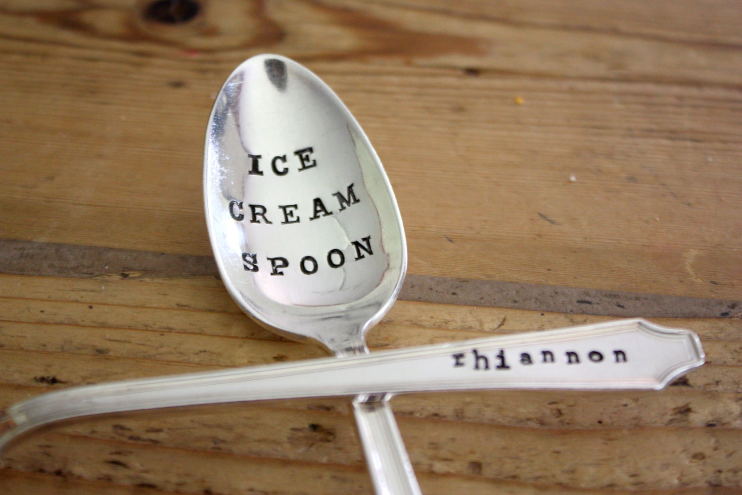 Custom Ice Cream Spoon Hand Stamped Vintage Gift