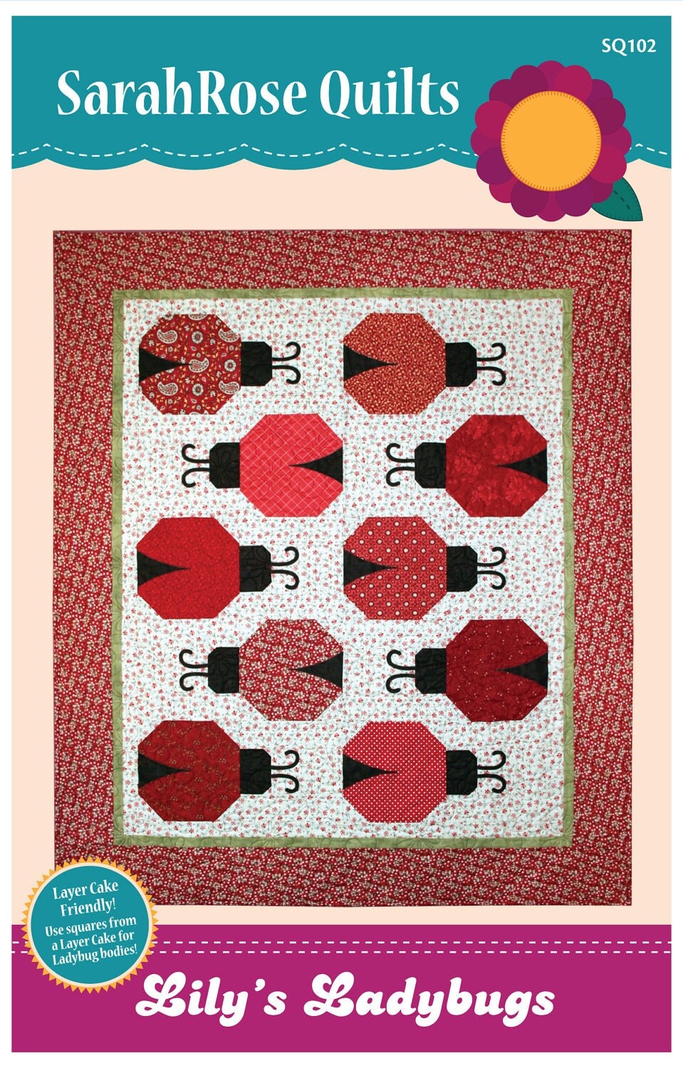 Lily's Ladybugs Ladybug Quilt Pattern Machine Applique