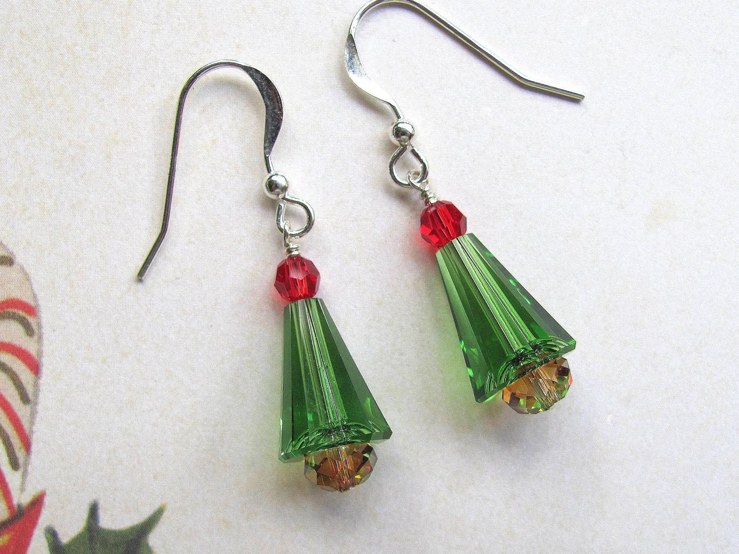 christmas tree earrings holiday earrings swarovski christmas tree earrings holiday earrings swarovski