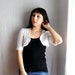 White bolero shrug with lace, bridesmaid shrug, white shrug, cropped top, wedding shrug, maternity clothes, alicecloset