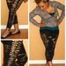Womens Leggings Tights- Black and Gold Painted and Cut Leggings sizes availible: S, M, L