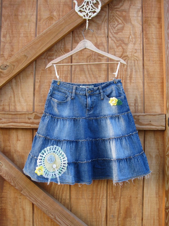 Cowgirl denim skirt FREE today with purchaseTattered denim