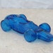Avon Car Bottle / Race Car / Bright Blue Glass Bottle / Collectible
