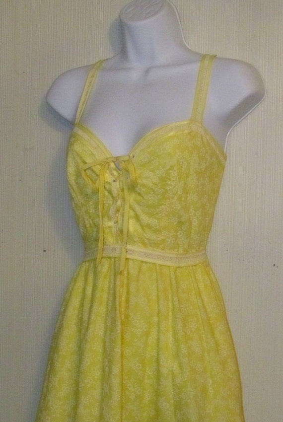 Fabulous Vintage CORSET Yellow SUN Dress by BeauMondeVintage