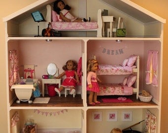 Doll House Plans for American Girl or 18 inch dolls - 5 Room - NOT ACTUAL HOUSE