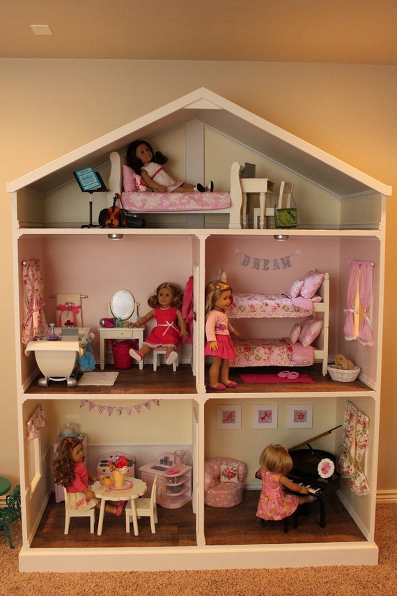 Doll House Plans for American Girl or 18 inch dolls - 5 Room - NOT 