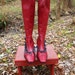 HOT Red Leather Boots Unique Gift fringe Knee High Zipper Diesel Boots - Size 7