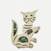 Vintage Taxco Mexico Sterling Silver Cat Brooch or Pin with Abalone - Mexican Jewelry