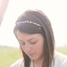 Wedding pearl headband, silver tiara, bridal head wrap, bride hair accessories, beaded halo, pearl hair band - LAST PIECE - ODETTE