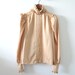 Vintage 1970s Golden Copper Victorian Blouse w/ Buttons Down Back - Small