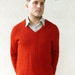 Vintage Men's chunky waffle knitted sweater, Medium - Burnt Red "Like" our fb page for 10% discount