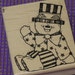 Patriotic Rubber Stamp Uncle Sam Teddy Bear July 4th America Stamp Wood Mounted CUTE