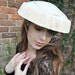 RESERVED for Deborah Gunter - 1960s Jackie O Pillbox Hat with Large Brim and Netting in Off White