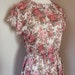 80's Rose Dress Romantic Dusty Rose Drab Floral Day Dress M