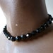 40's Jet Black Faceted Glass Bead Necklace