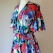 80's Diane Freis Peplum Cotton Ruffle Dress Tiered and Textured