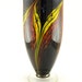 Hand Blown Art Glass Vase - Red, Orange, and Yellow Flames on Black