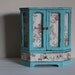 Hand Painted English Cottage Spring Blue Jewelry Box