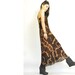 Totally Epic Sale: TO DYE FOR ViNtage MAXi / 90s supermodel / long brown dress / sheer outer layer / high neck / flare / xs s /