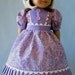American Girl Doll Clothes - Dress and Hair Bow in Purple and White
