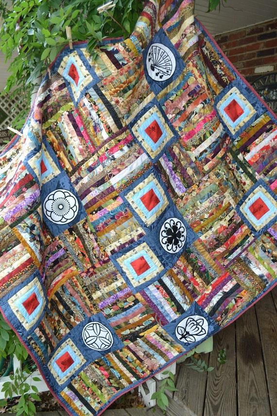 Handmade Quilt Modern Oriental Asian by TrueloveQuiltsForYou