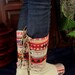 Tribal Embroidered & Appliquéd Natural Woven Cotton Back Lace Vegan Boots, Size 7.5 - 12