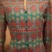 Moving Sale Womens Vtge70s %100 silk tribal crop jacket by Adrianna Papell sz 8 with paisley watermarks in background