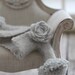RESERVED.For Lati Yellow/Pukifee/Middie Blythe Dolls: Pale Grey Cashmere Cardigan with Removable Posy and Rayon Silk
