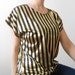 Liquid gold SLOUCHY SLINKY striped vintage top - 80s