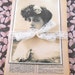 Vintage Dictionary Pages, Set of 50 with Lace Seam Binding and Glamorous Lady Picture