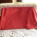 Red Wine Faux Velvet Clutch Purse, Roger Gimbel Lucite Floral Frame Bag, Designer Purse