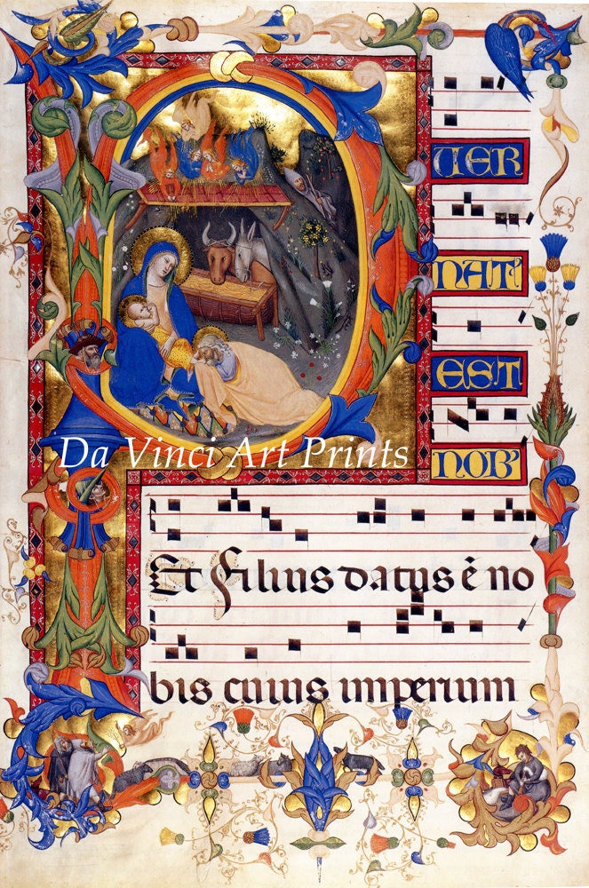 Fine Art Reproduction Illuminated Manuscripts Nativity