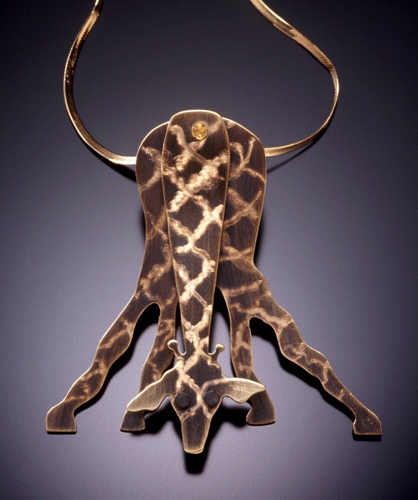 Giraffe Jewelry Giraffe Pendant by Anita Edwards