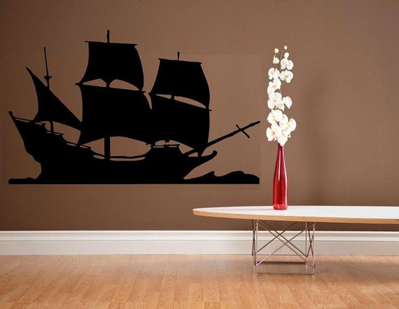 wall decal Sailing ship nautical decal living room decal man