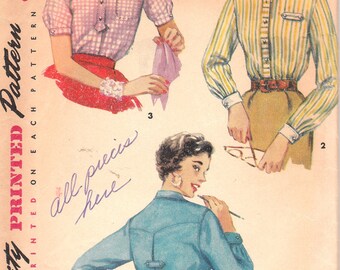 1950s Blouse Pattern Simplicity 4813 Size 12