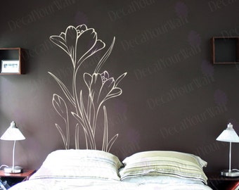 Floral Wall Decals Flower Wall Art Home Decor Removable Vinyl Stickers size 1