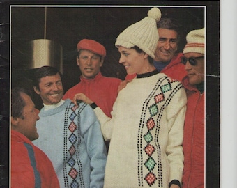 ON SALE - Ski Knits Villawool, Knitting Pattern Book No 7 Vintage 1970s
