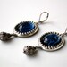 Ocean Mystery - Victorian Silver Earrings with Blue Glass Jewelry Stone